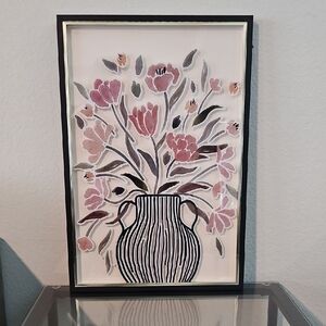 Floral Art Print in Black Frame